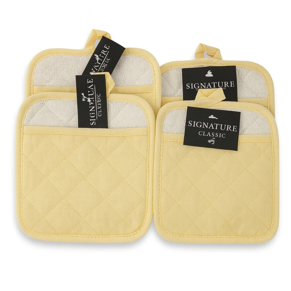 Novelty Pot Holders Yellow Set Of‎ 6